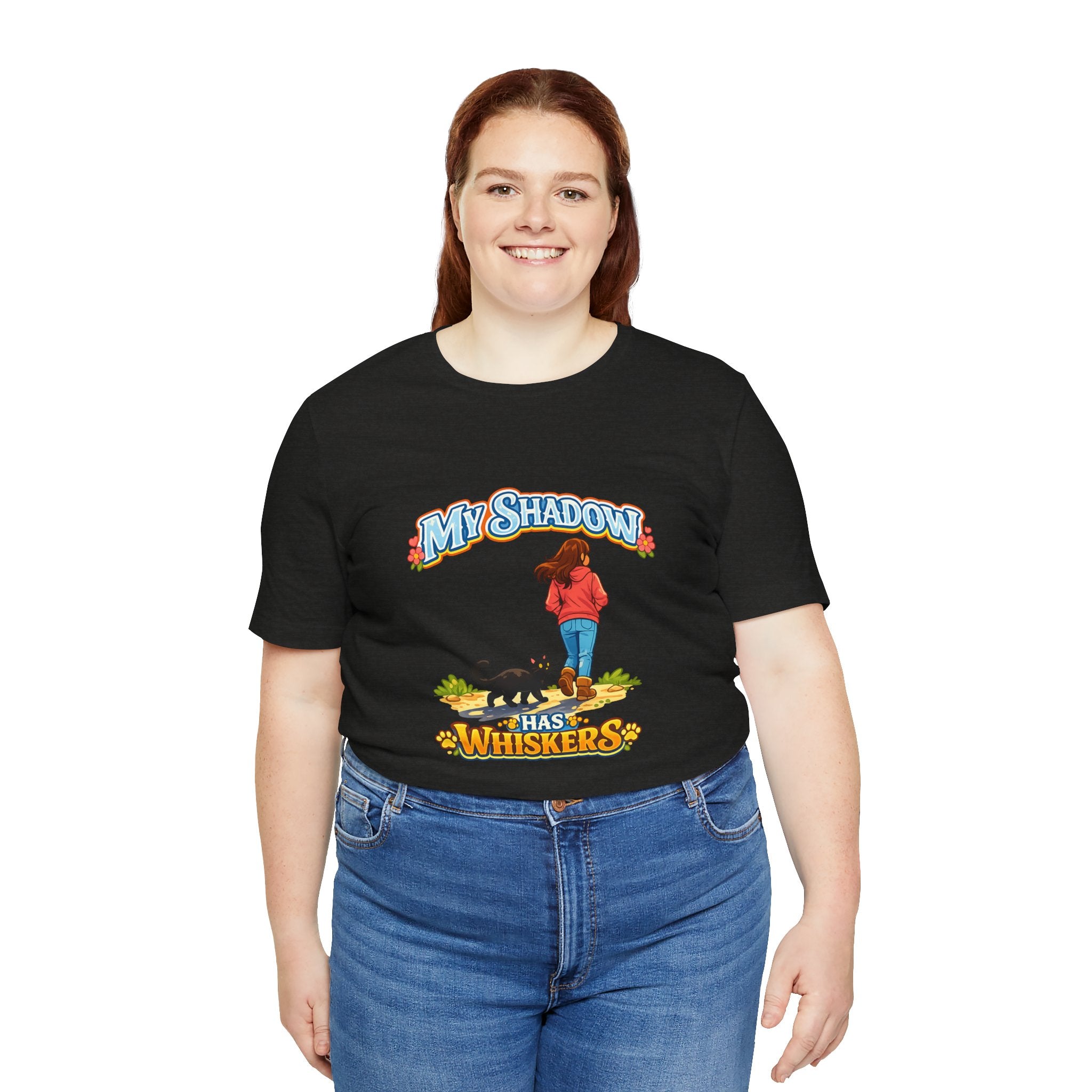 T-Shirt - My Shadow Has Whiskers | Black Cat Lover Design