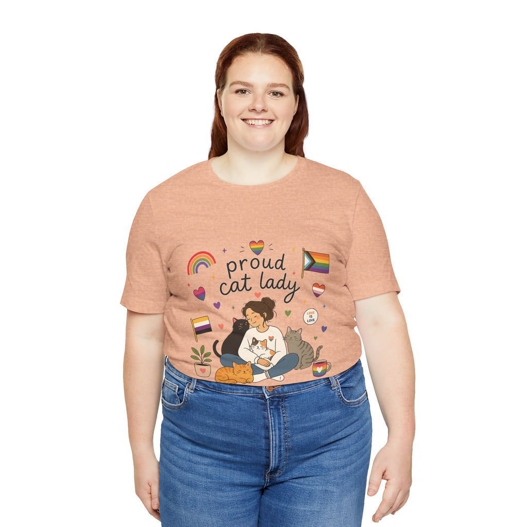 T-Shirt - Proud Cat Lady | LGBTQ+ Pride Cat Lover Shirt