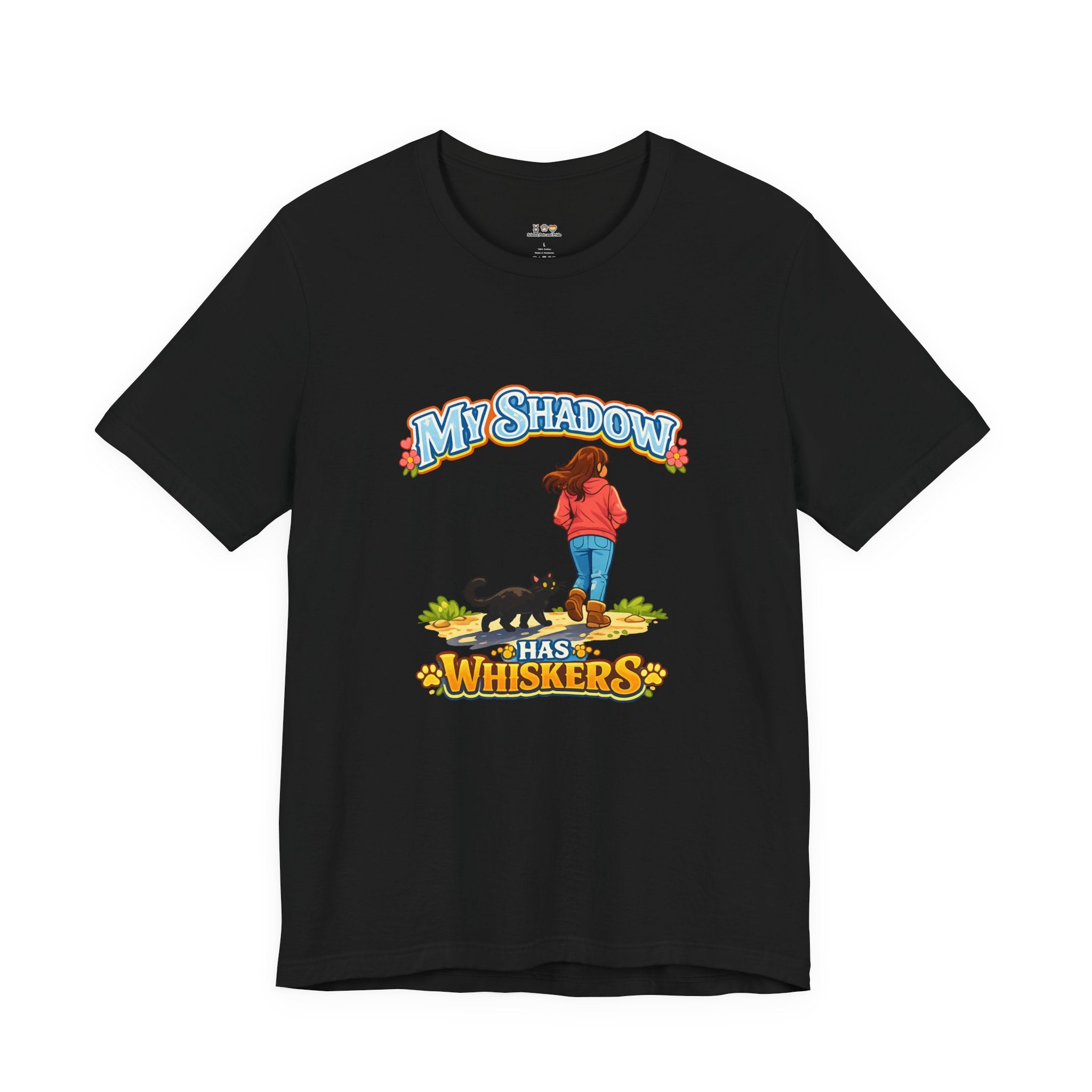 T-Shirt - My Shadow Has Whiskers | Black Cat Lover Design