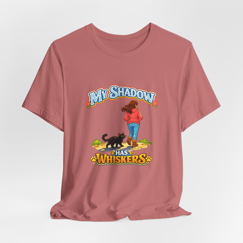 T-Shirt - My Shadow Has Whiskers | Black Cat Lover Design