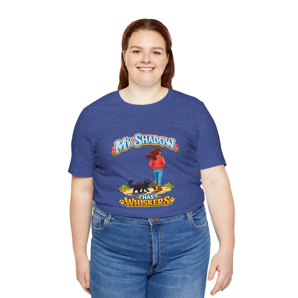 T-Shirt - My Shadow Has Whiskers | Black Cat Lover Design