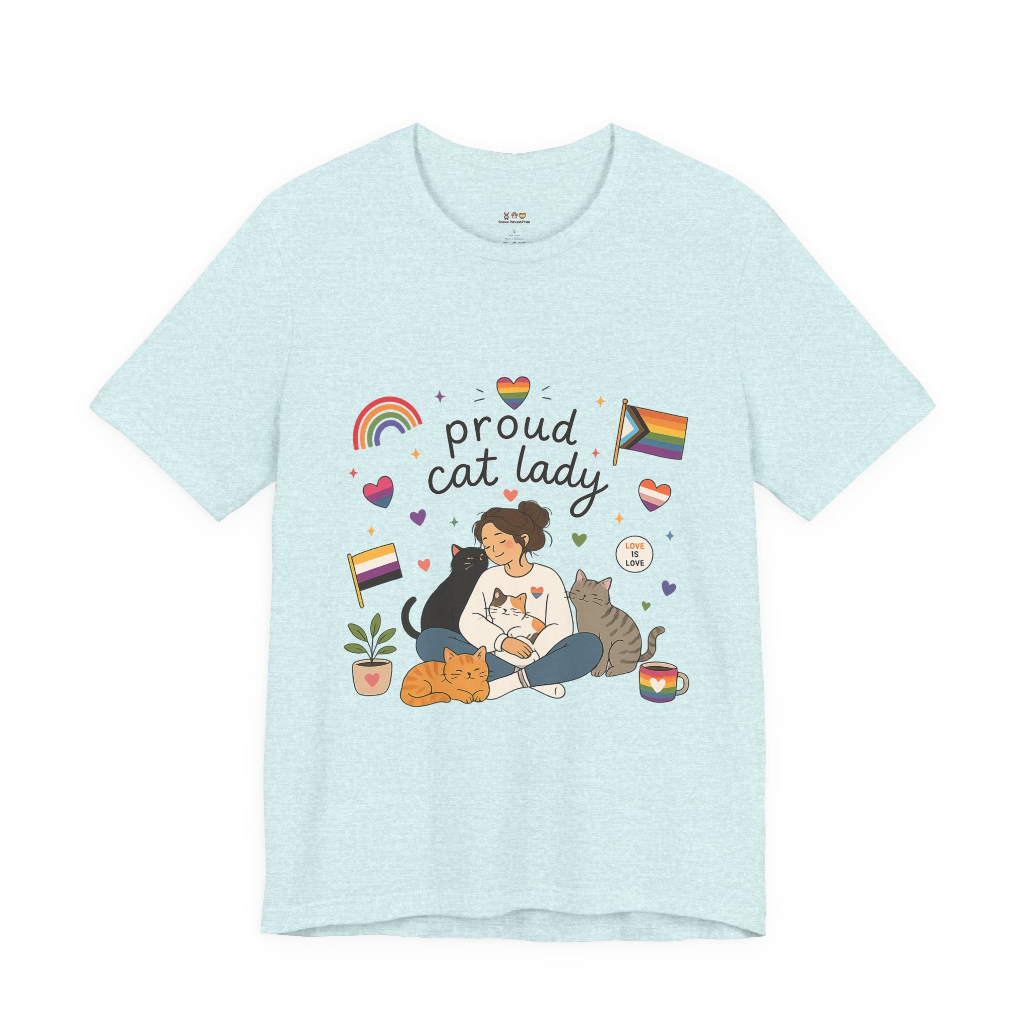 T-Shirt - Proud Cat Lady | LGBTQ+ Pride Cat Lover Shirt