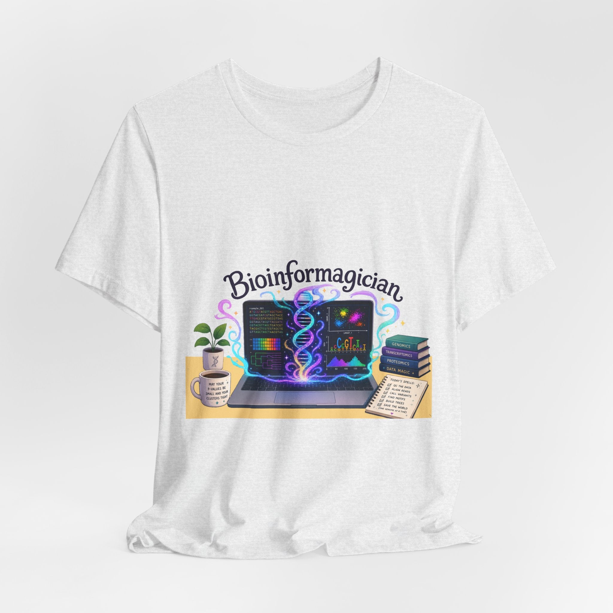 T-Shirt - Bioinformagician | DNA Code Laptop Graphic Tee