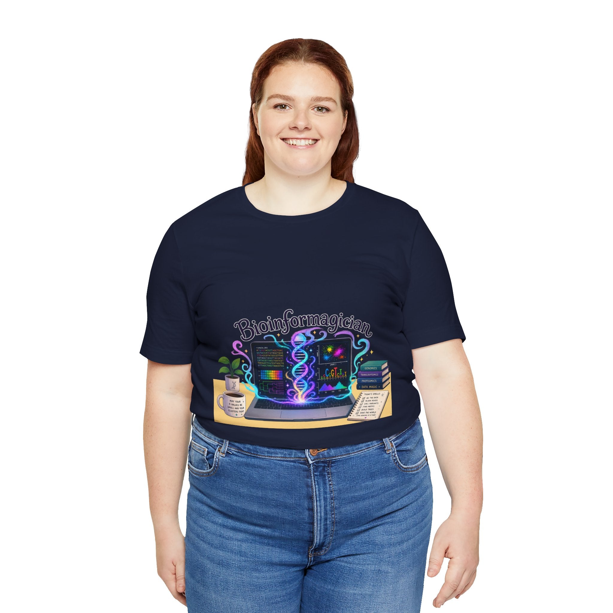 T-Shirt - Bioinformagician | DNA Code Laptop Graphic Tee