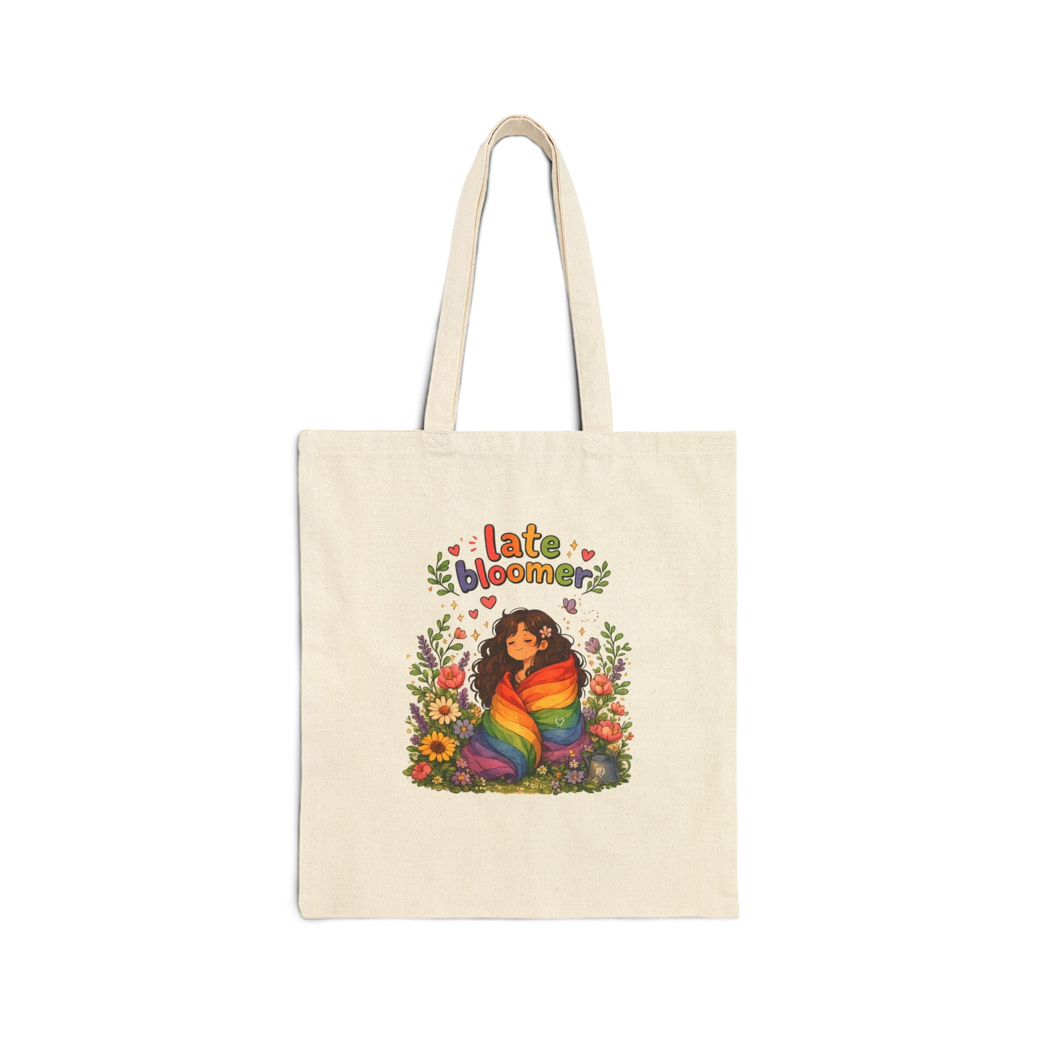 Tote Bag  - Late Bloomer Canvas Tote Bag | LGBTQ+ Pride Design