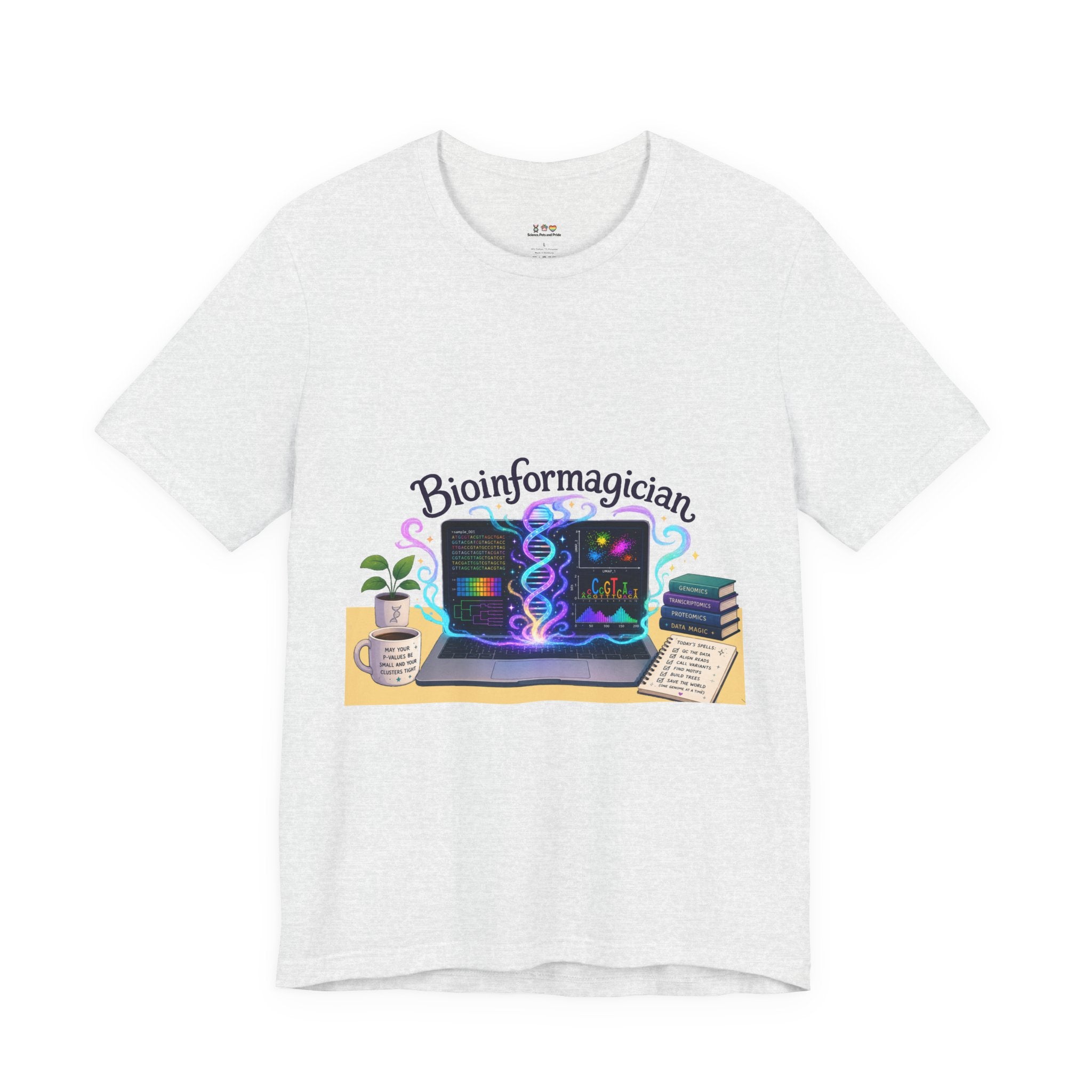 T-Shirt - Bioinformagician | DNA Code Laptop Graphic Tee