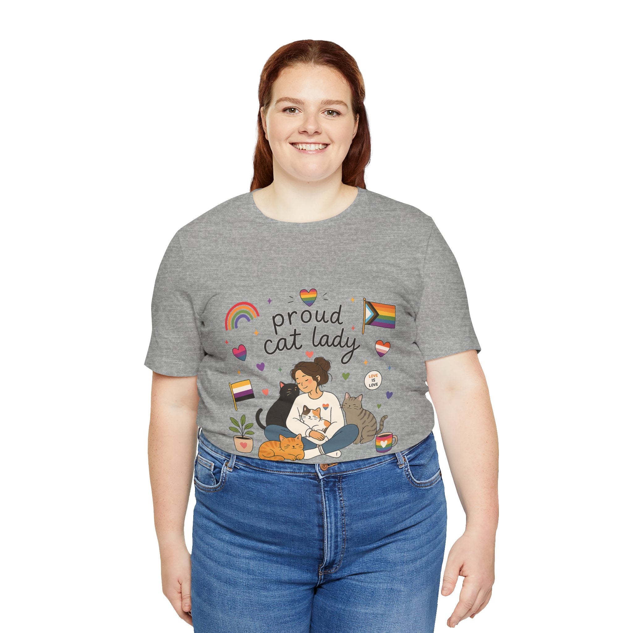 T-Shirt - Proud Cat Lady | LGBTQ+ Pride Cat Lover Shirt