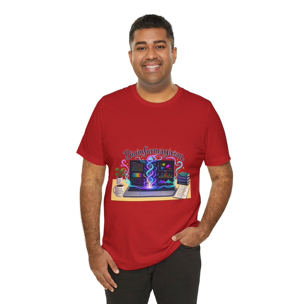 T-Shirt - Bioinformagician | DNA Code Laptop Graphic Tee