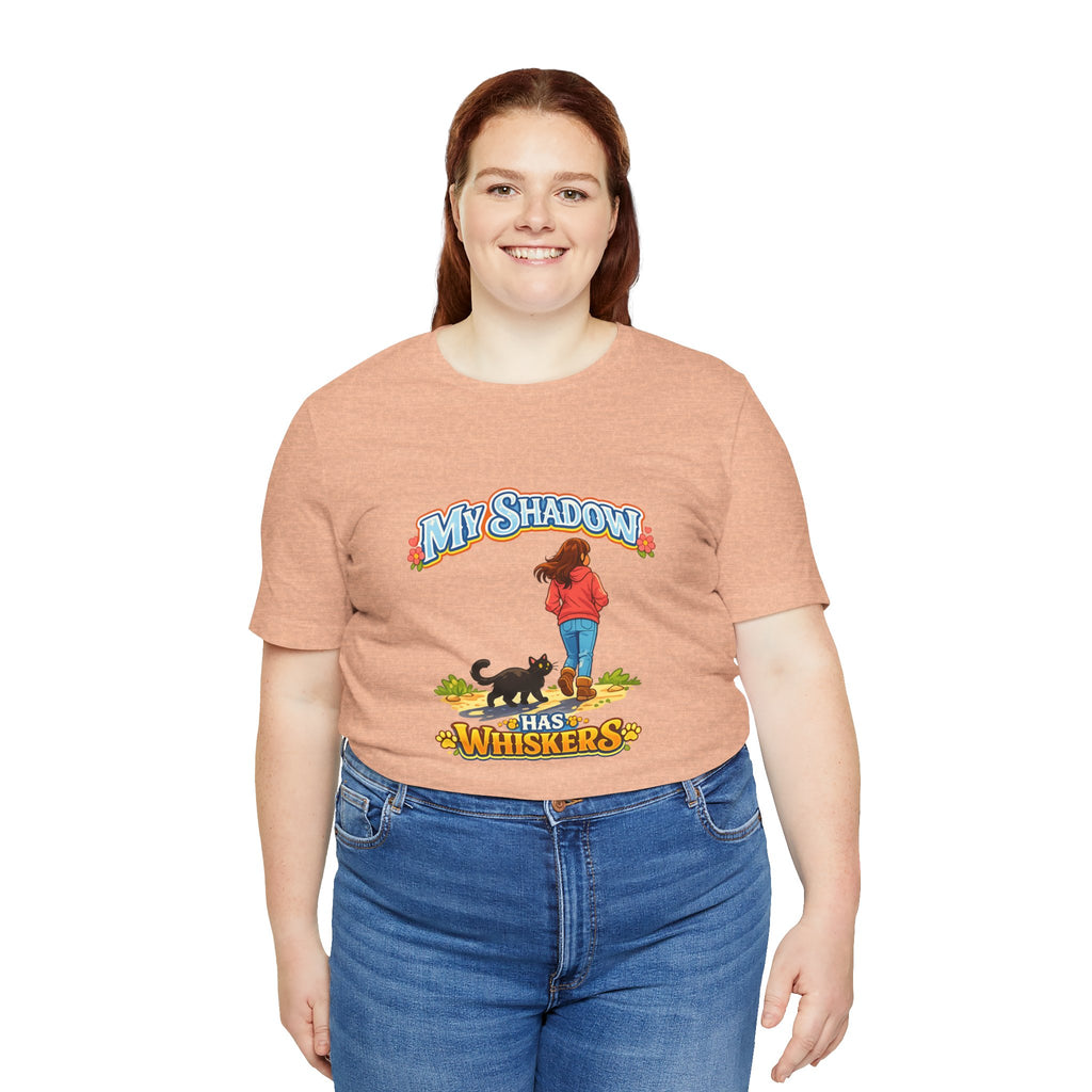 T-Shirt - My Shadow Has Whiskers | Black Cat Lover Design
