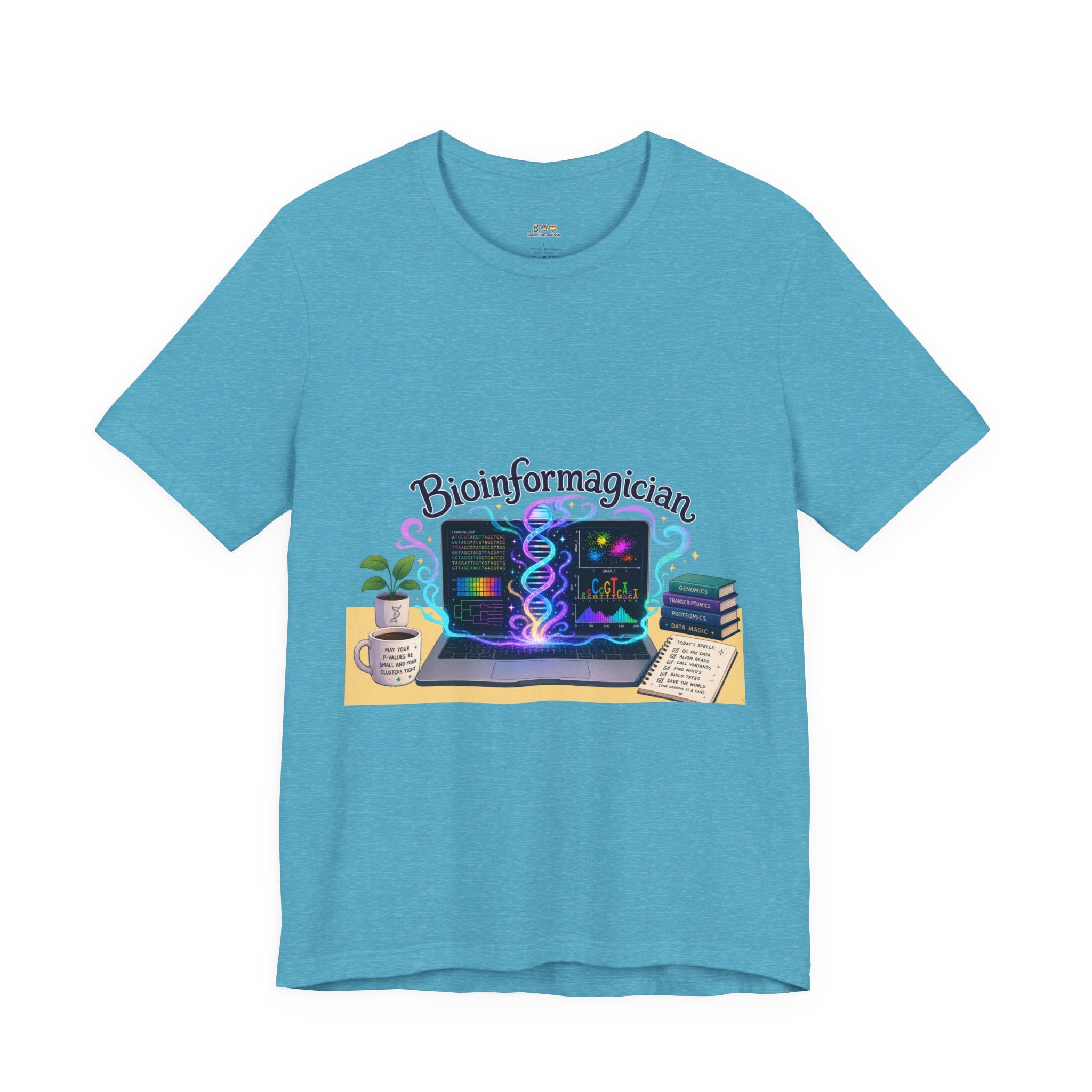 T-Shirt - Bioinformagician | DNA Code Laptop Graphic Tee