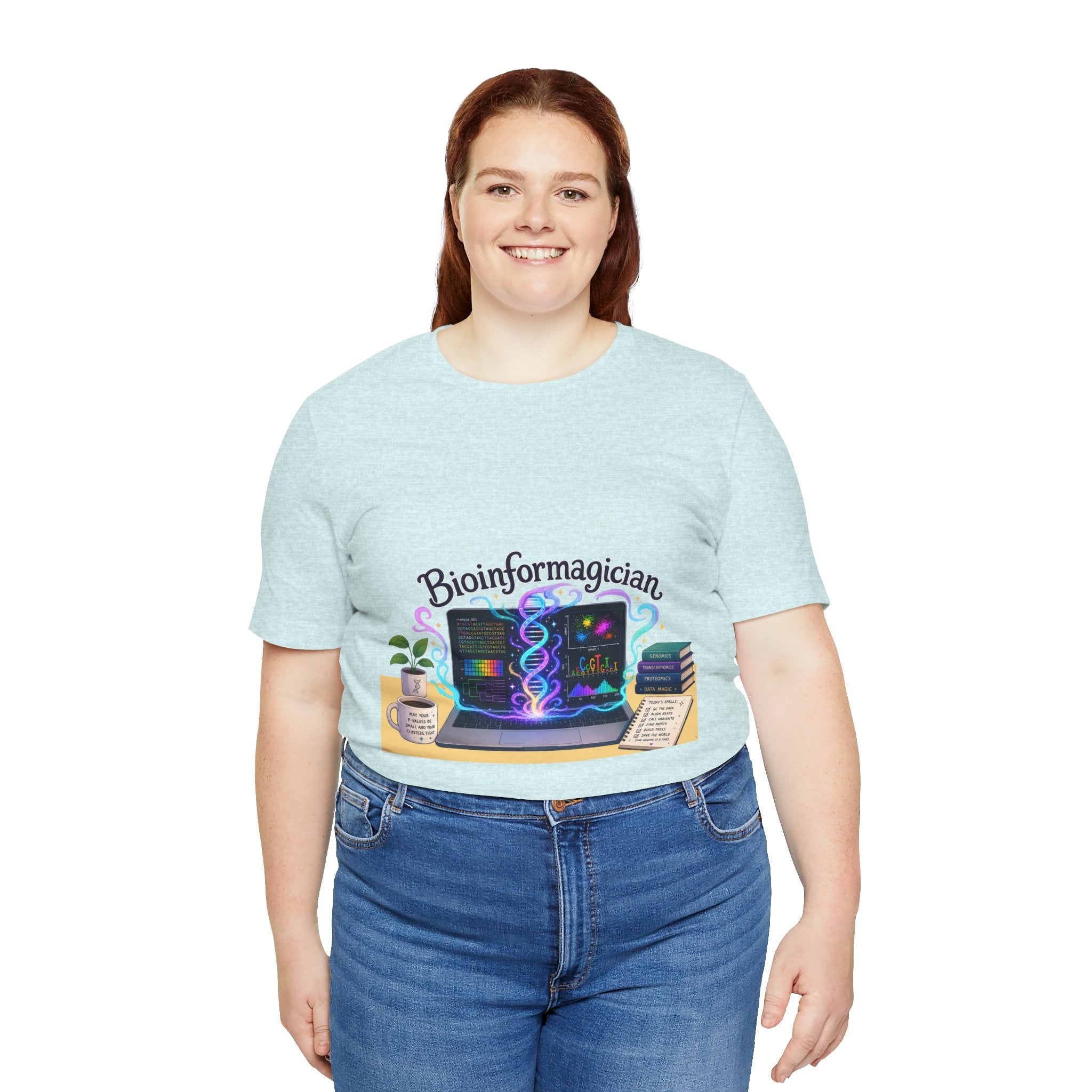 T-Shirt - Bioinformagician | DNA Code Laptop Graphic Tee