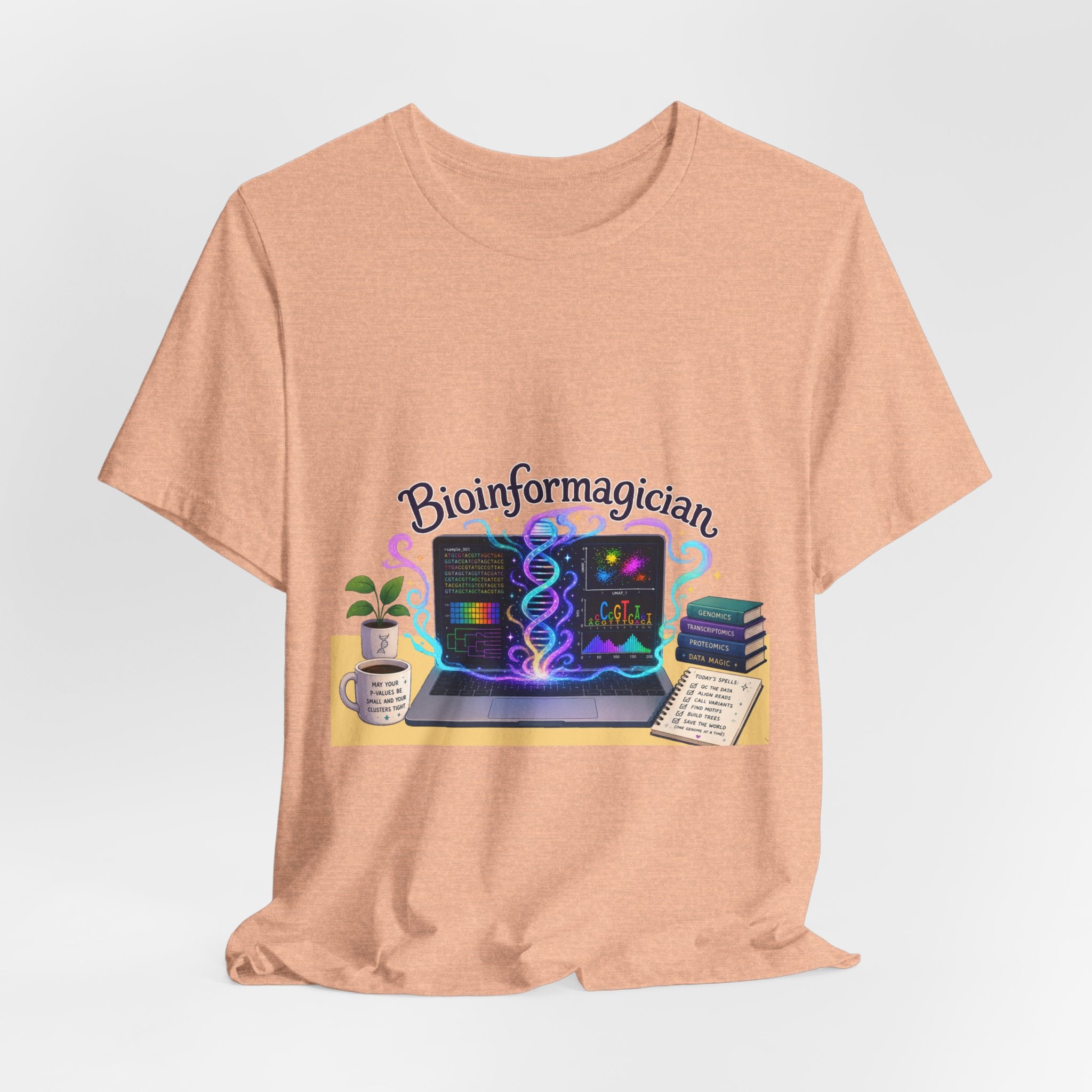 T-Shirt - Bioinformagician | DNA Code Laptop Graphic Tee