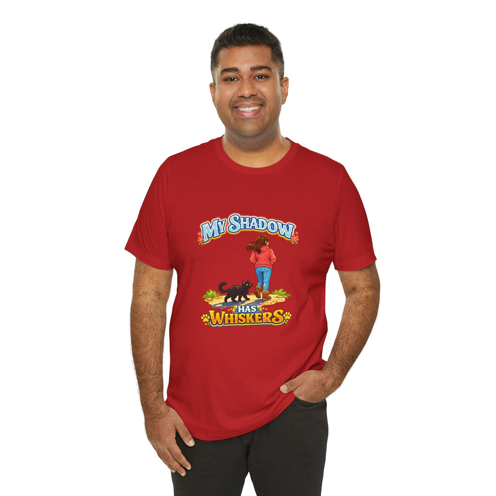 T-Shirt - My Shadow Has Whiskers | Black Cat Lover Design