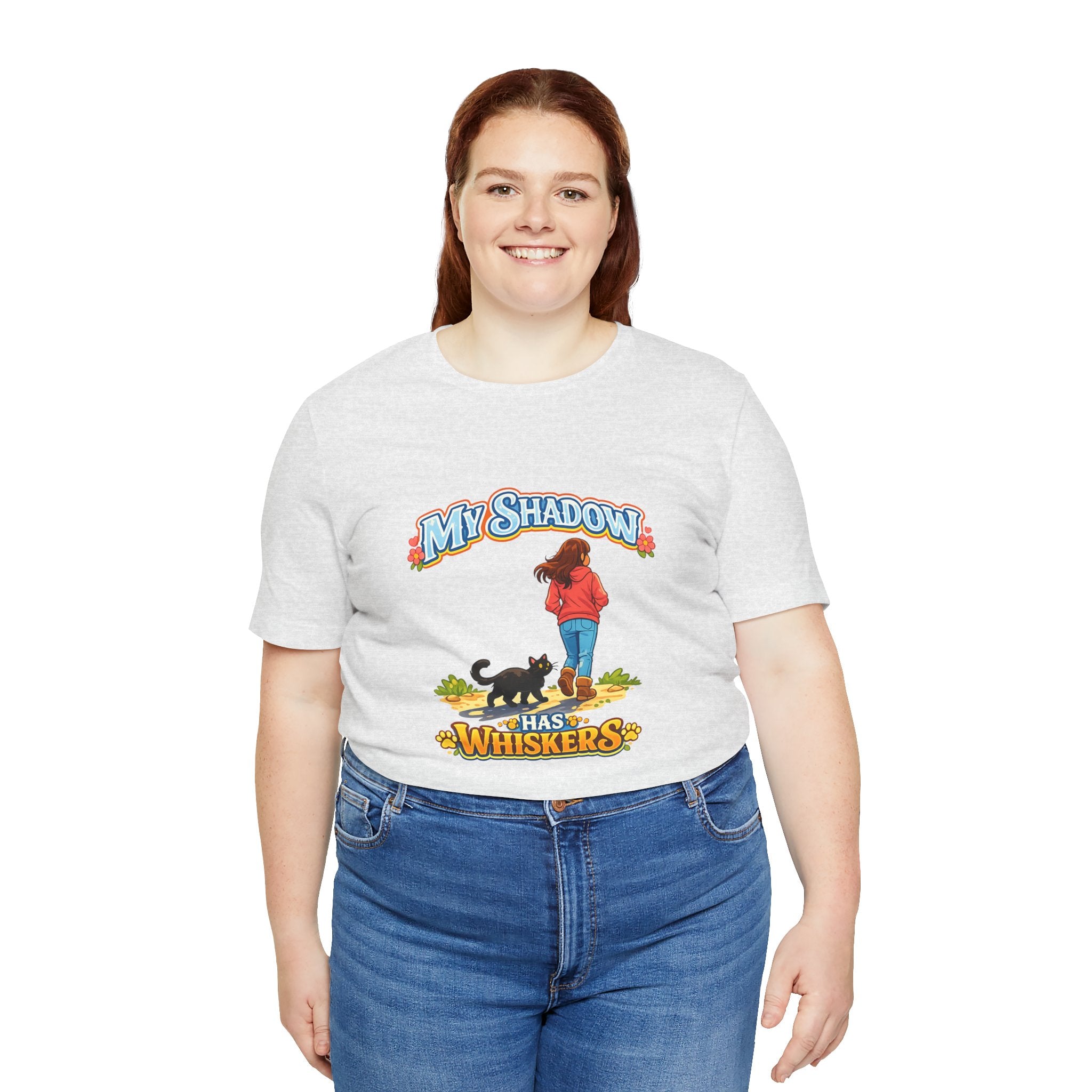 T-Shirt - My Shadow Has Whiskers | Black Cat Lover Design