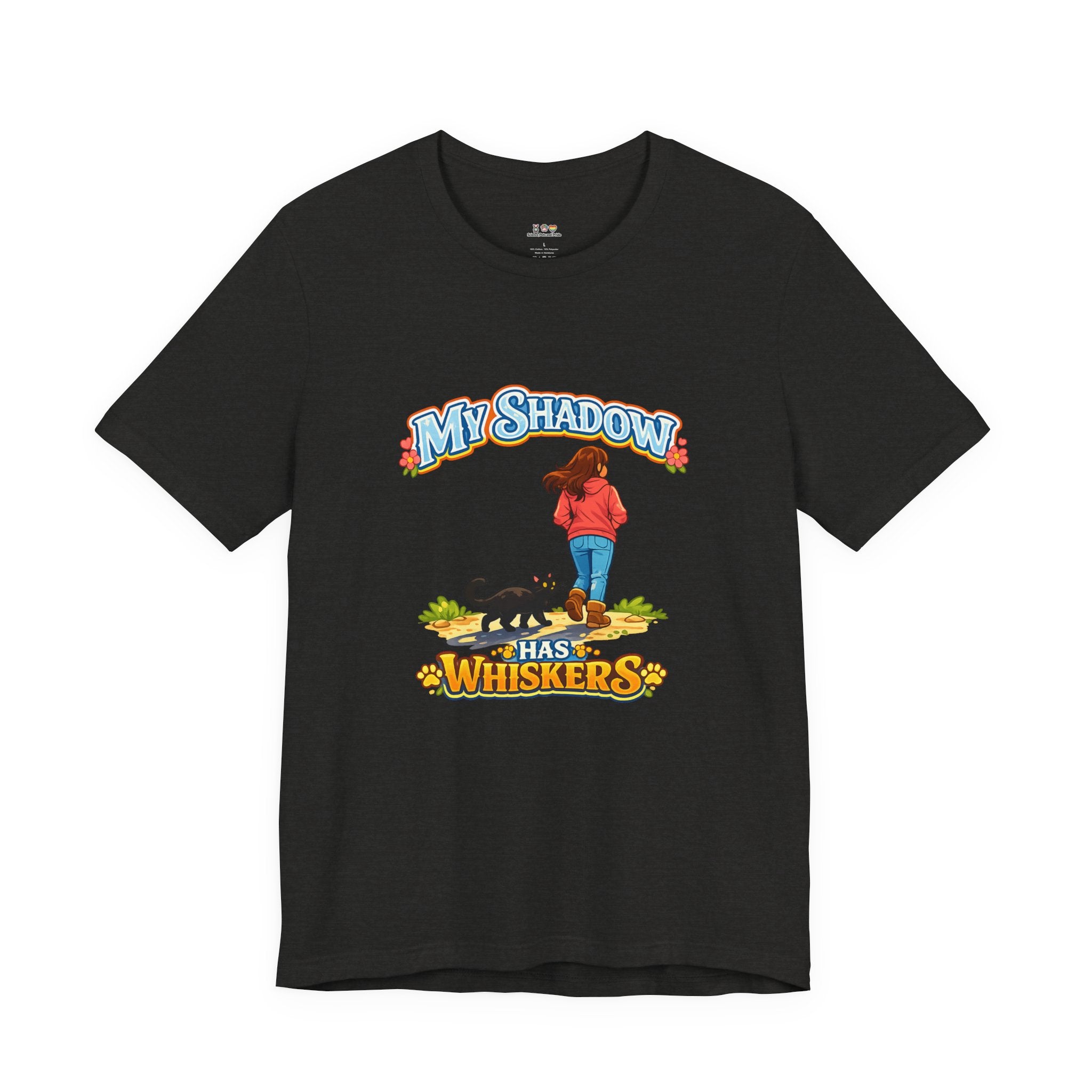 T-Shirt - My Shadow Has Whiskers | Black Cat Lover Design