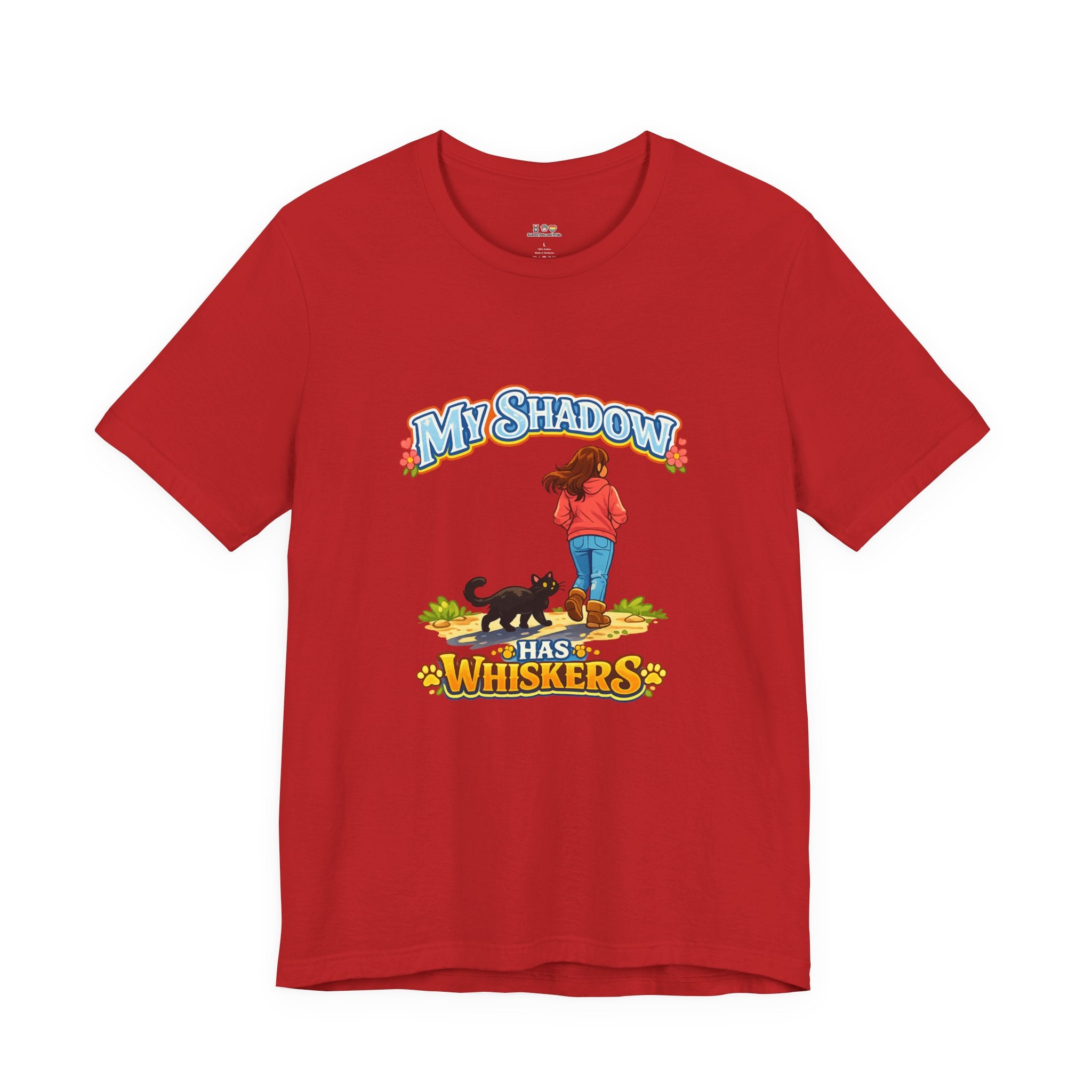 T-Shirt - My Shadow Has Whiskers | Black Cat Lover Design