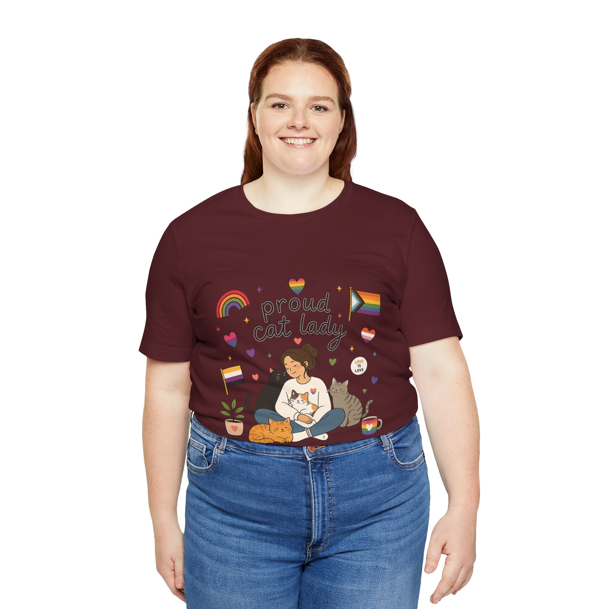 T-Shirt - Proud Cat Lady | LGBTQ+ Pride Cat Lover Shirt