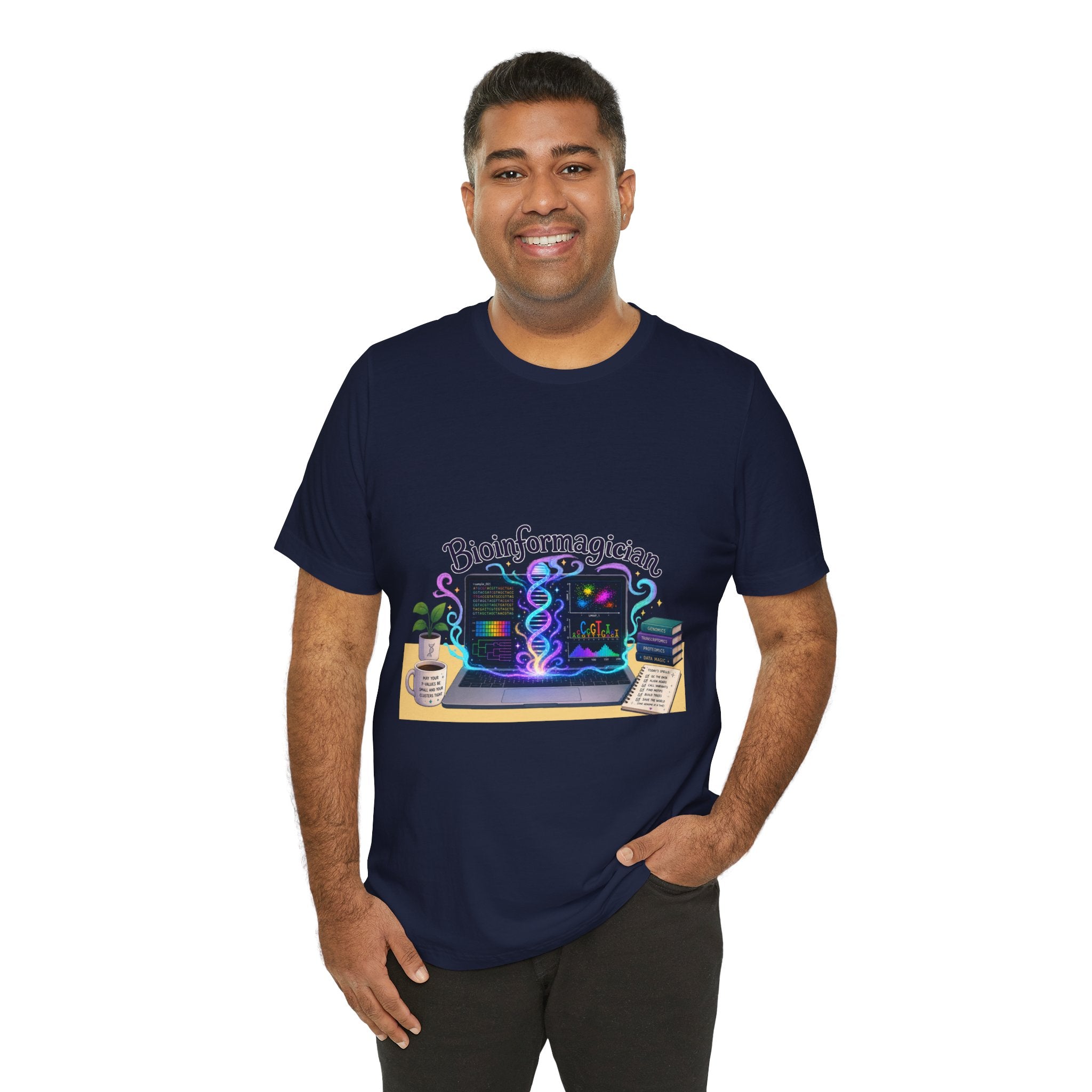 T-Shirt - Bioinformagician | DNA Code Laptop Graphic Tee