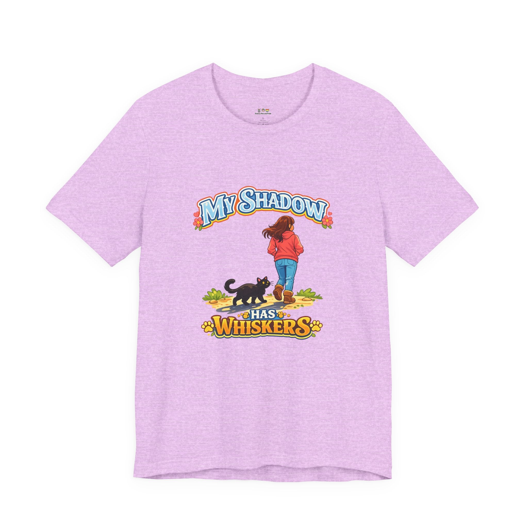 T-Shirt - My Shadow Has Whiskers | Black Cat Lover Design