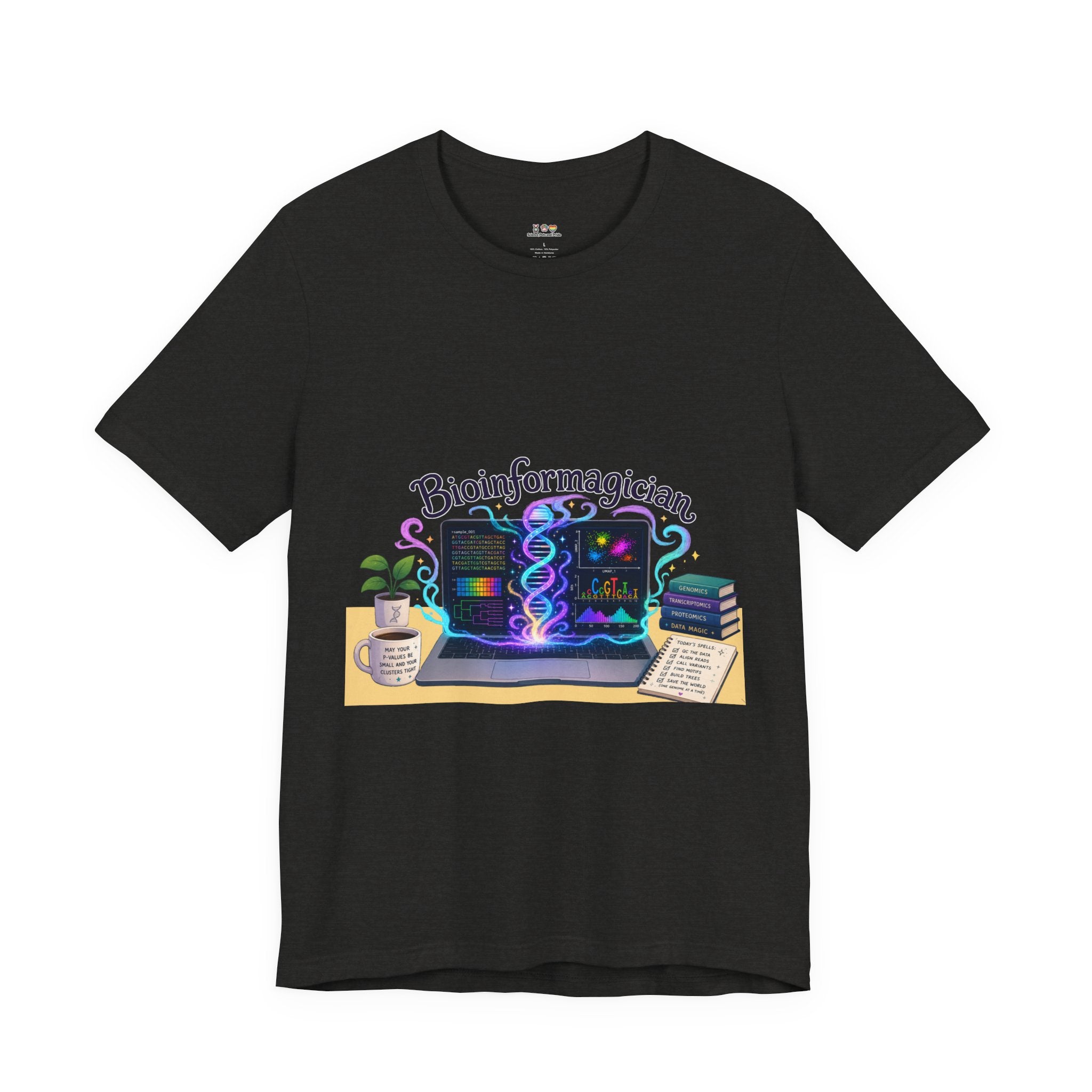 T-Shirt - Bioinformagician | DNA Code Laptop Graphic Tee