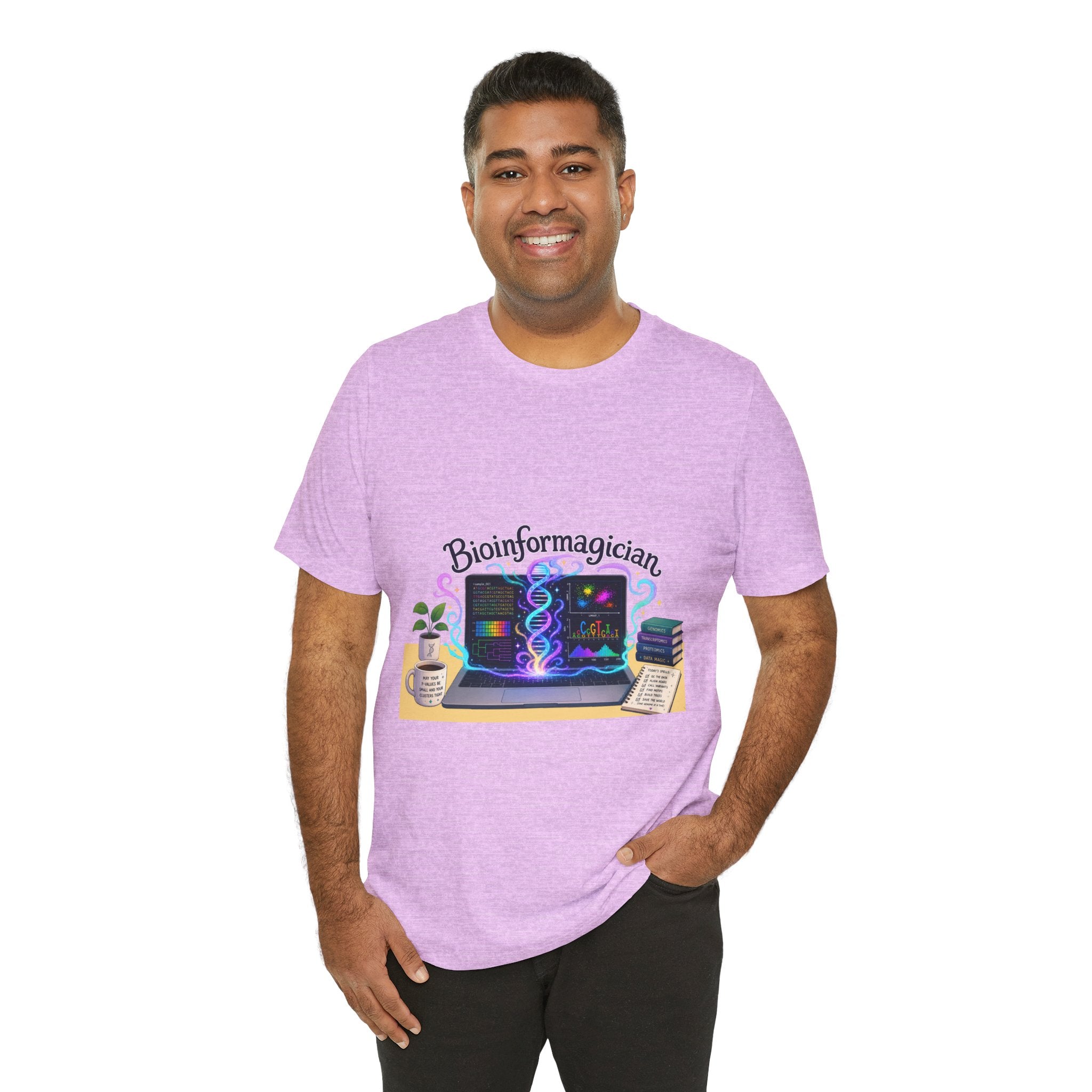 T-Shirt - Bioinformagician | DNA Code Laptop Graphic Tee