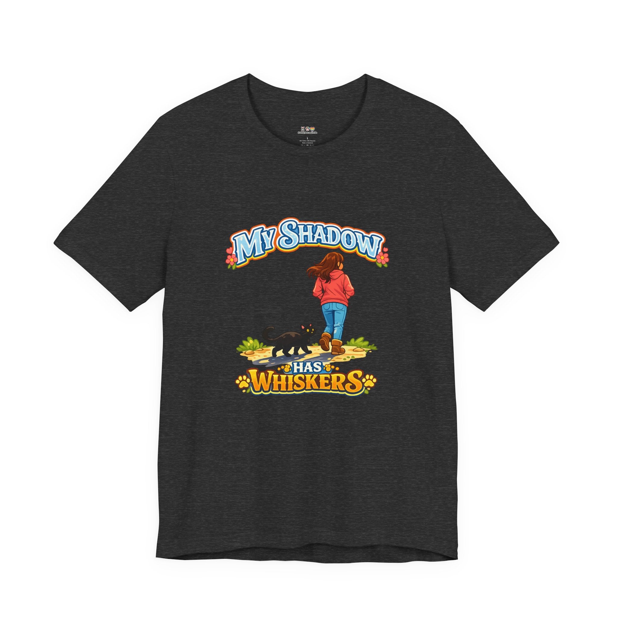 T-Shirt - My Shadow Has Whiskers | Black Cat Lover Design