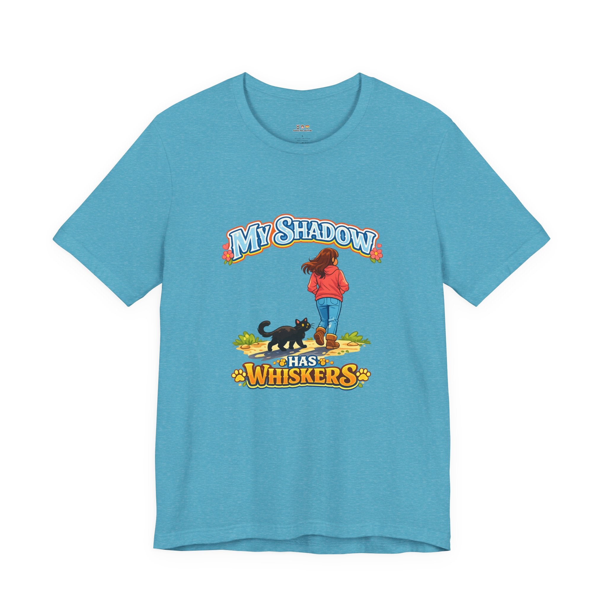 T-Shirt - My Shadow Has Whiskers | Black Cat Lover Design
