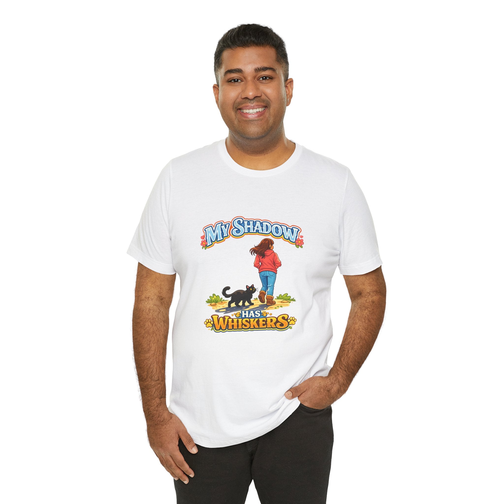 T-Shirt - My Shadow Has Whiskers | Black Cat Lover Design