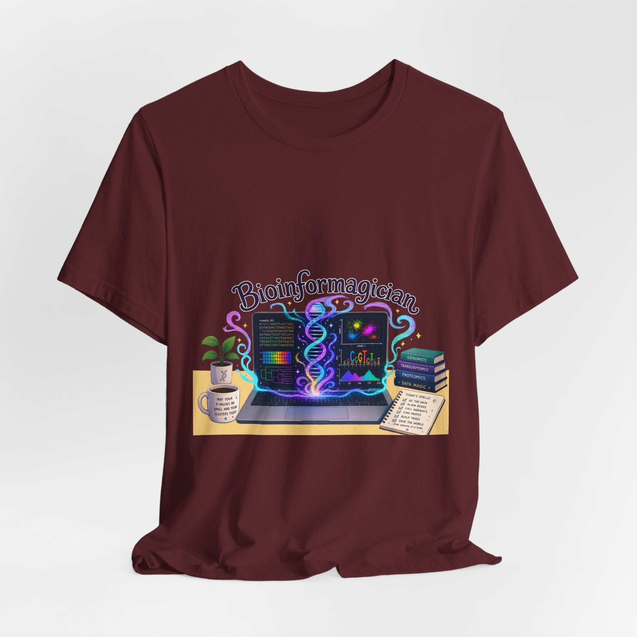 T-Shirt - Bioinformagician | DNA Code Laptop Graphic Tee