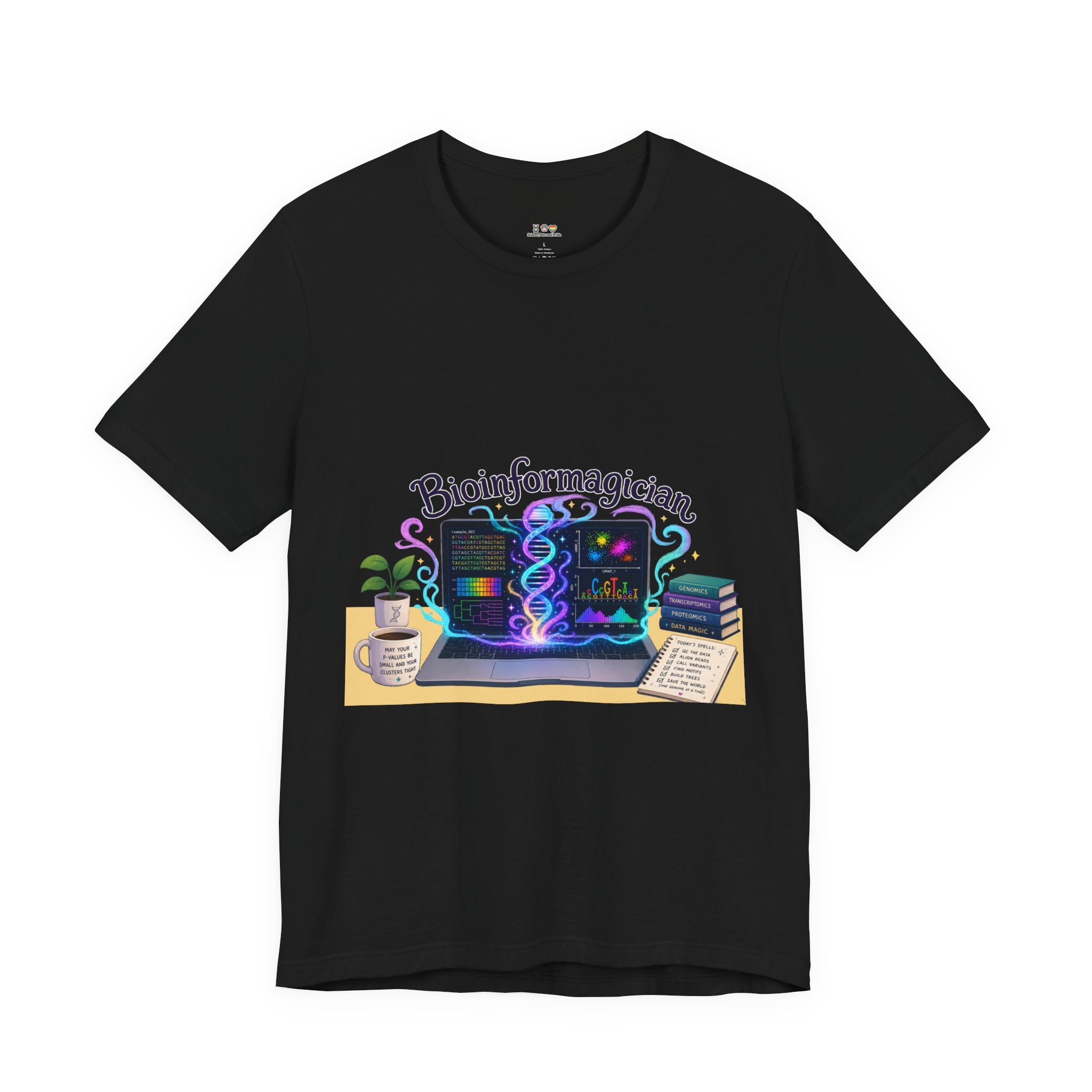 T-Shirt - Bioinformagician | DNA Code Laptop Graphic Tee