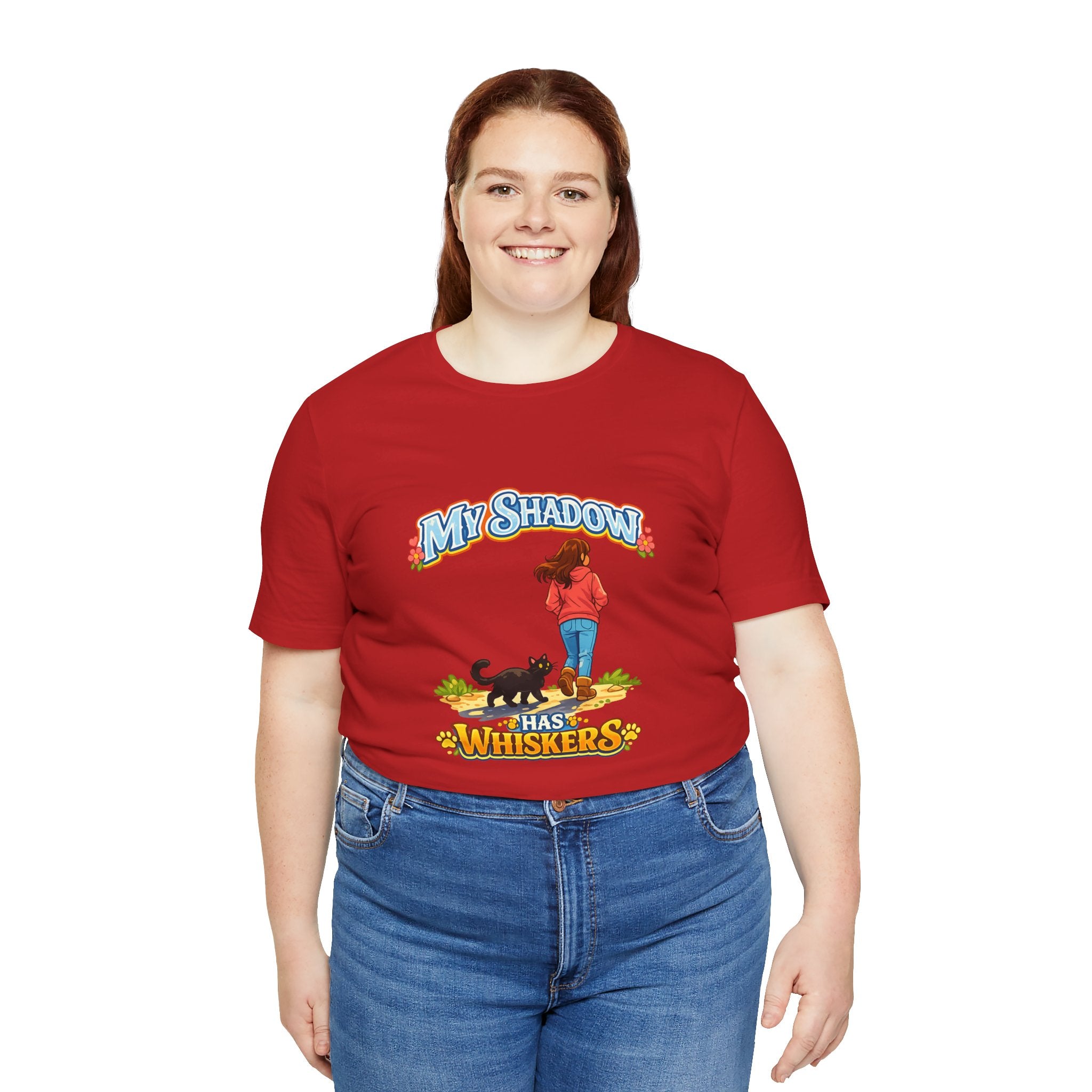 T-Shirt - My Shadow Has Whiskers | Black Cat Lover Design