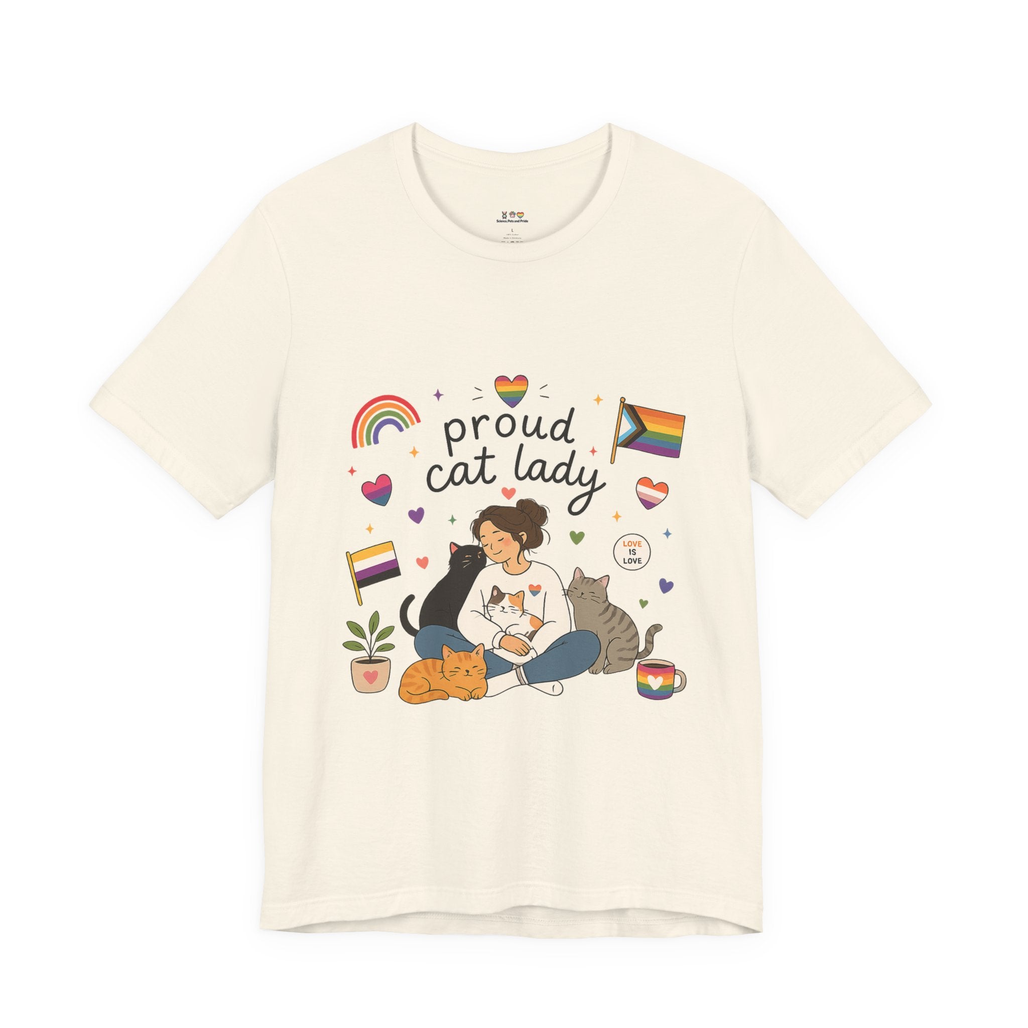 T-Shirt - Proud Cat Lady | LGBTQ+ Pride Cat Lover Shirt