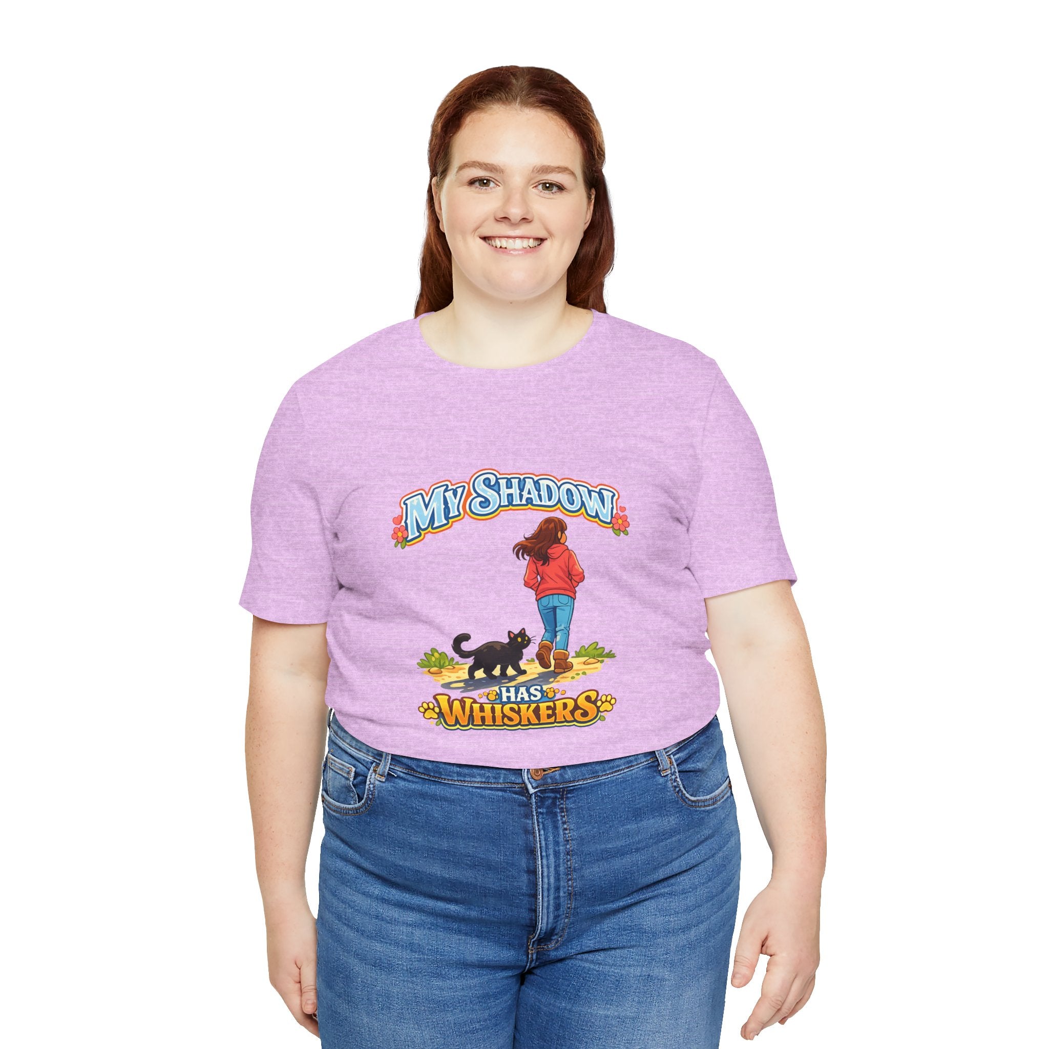 T-Shirt - My Shadow Has Whiskers | Black Cat Lover Design