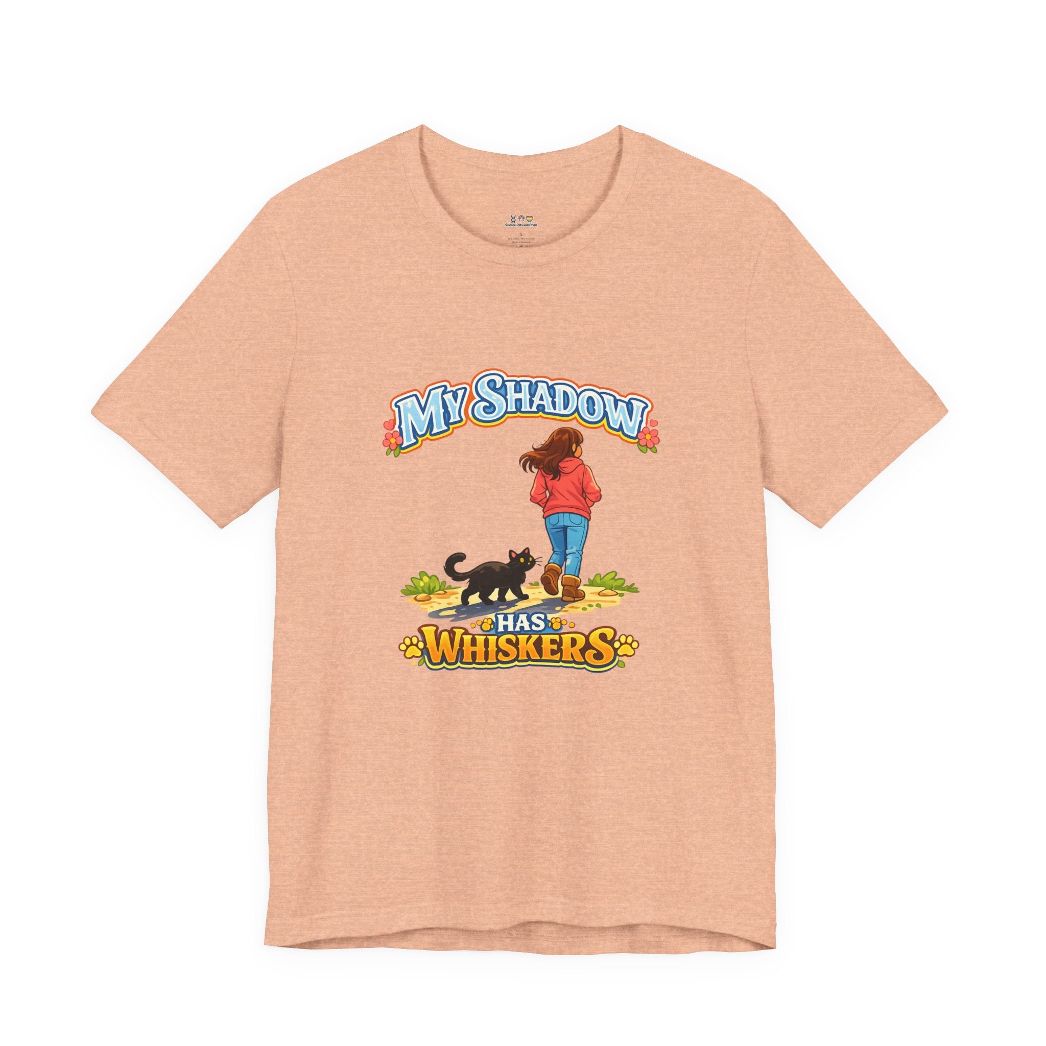 T-Shirt - My Shadow Has Whiskers | Black Cat Lover Design