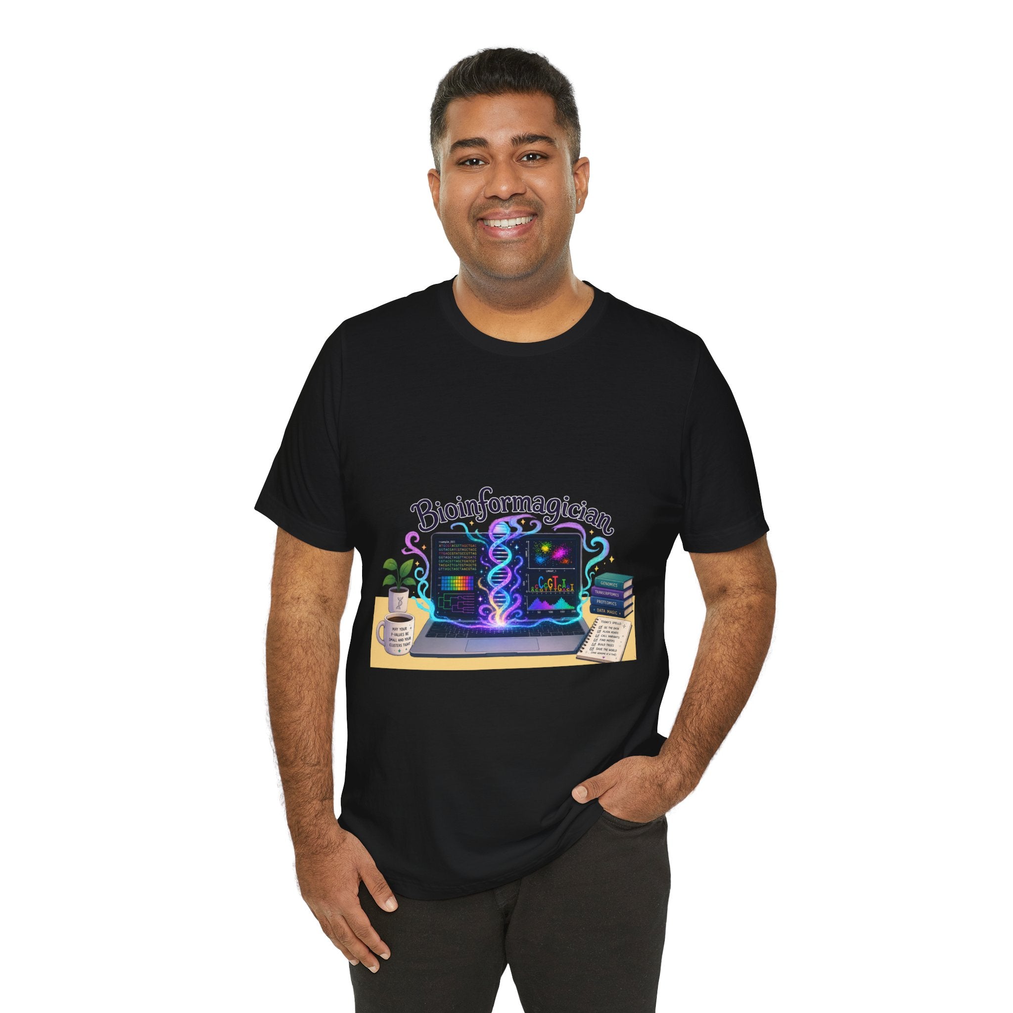 T-Shirt - Bioinformagician | DNA Code Laptop Graphic Tee