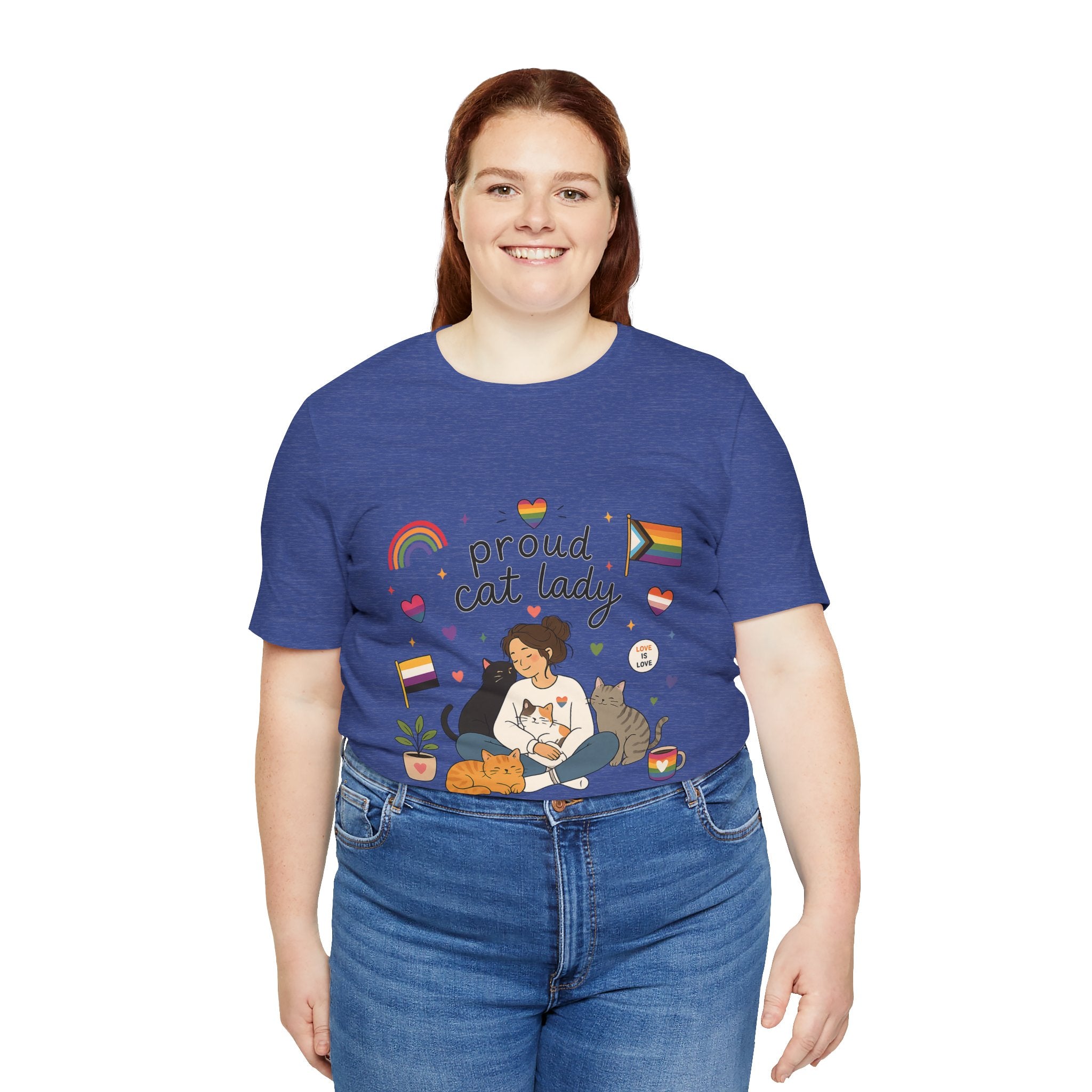 T-Shirt - Proud Cat Lady | LGBTQ+ Pride Cat Lover Shirt