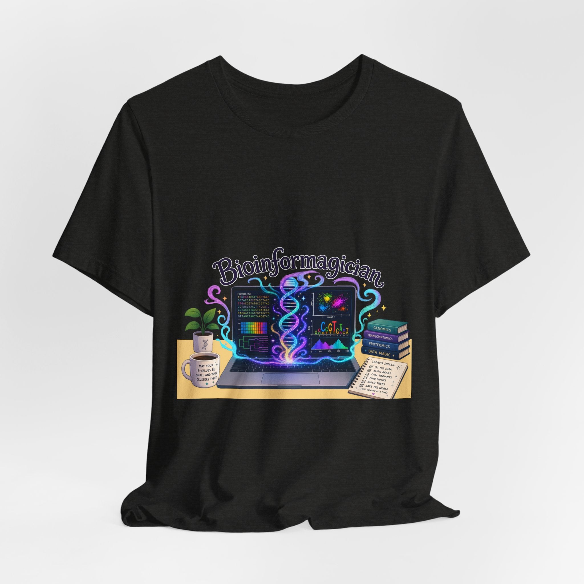 T-Shirt - Bioinformagician | DNA Code Laptop Graphic Tee