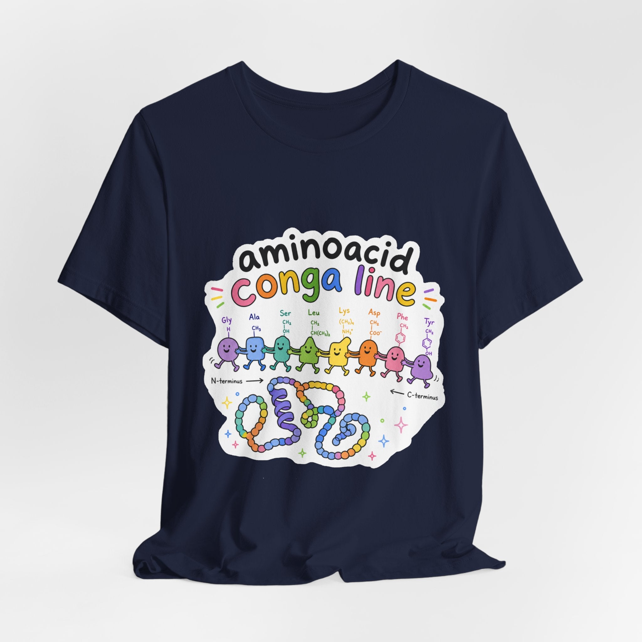 T-Shirt - Amino Acid Conga Line | Cute Protein Science Shirt