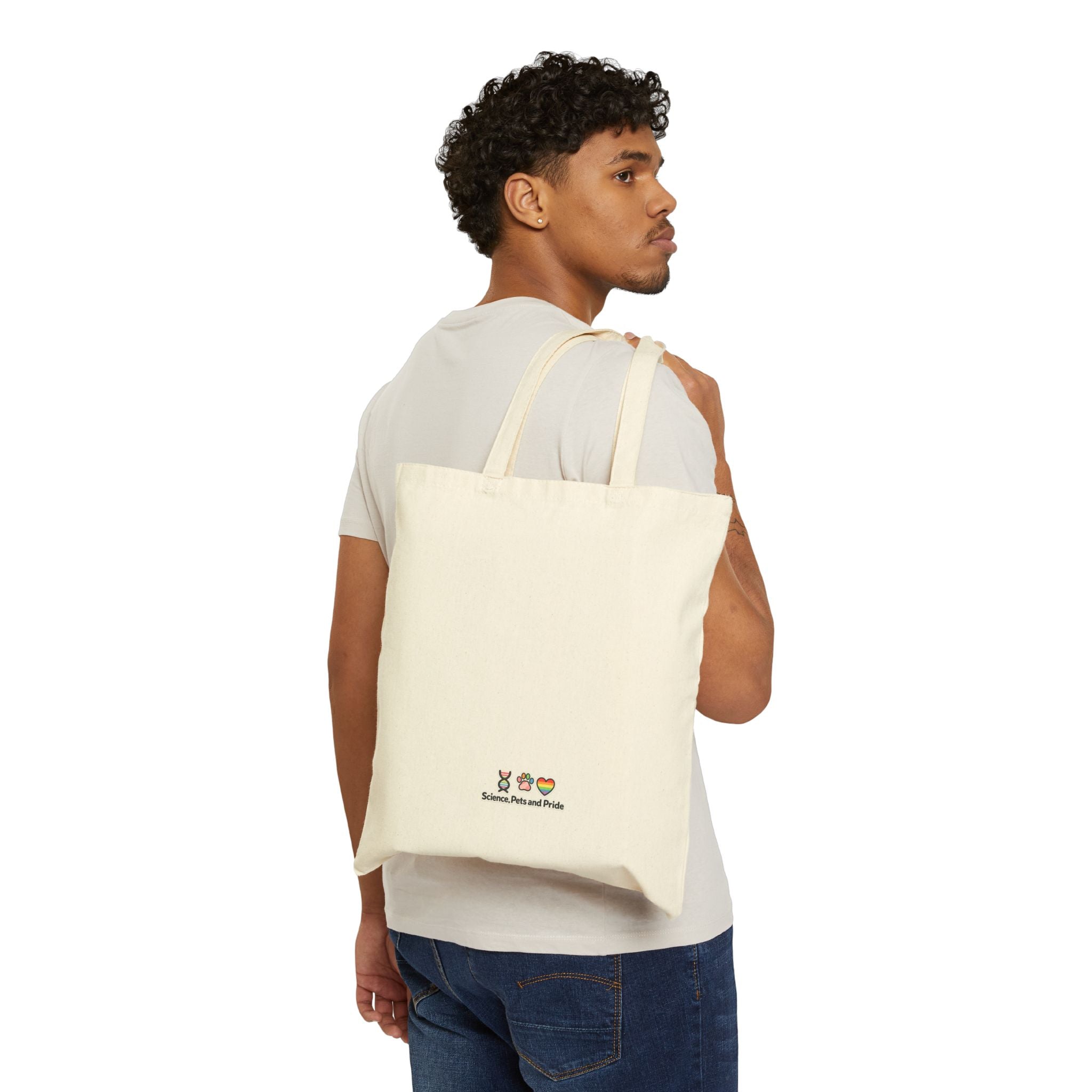 Bioinformagician Canvas Tote Bag — Cute Bioinformatics Laptop & Coffee Design