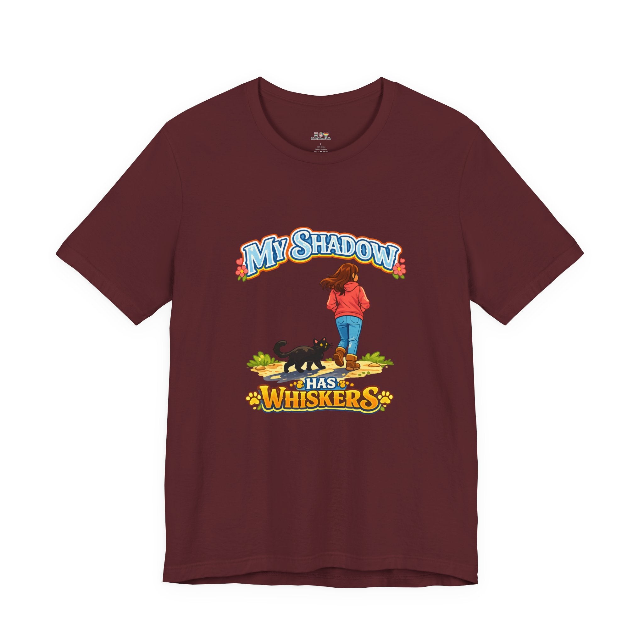 T-Shirt - My Shadow Has Whiskers | Black Cat Lover Design