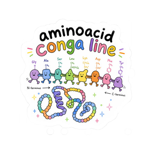 Sticker - Amino Acid Conga Line | Cute Protein Science