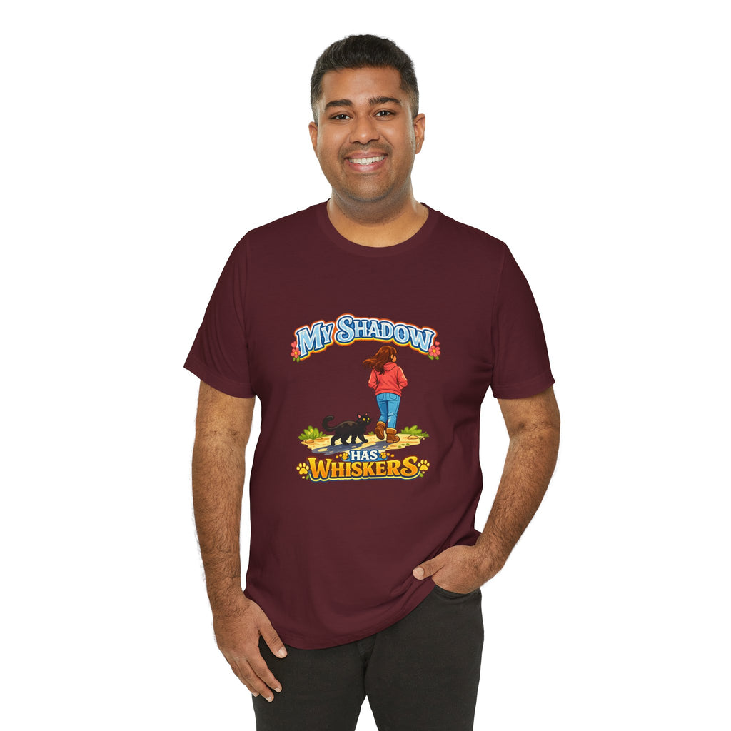 T-Shirt - My Shadow Has Whiskers | Black Cat Lover Design