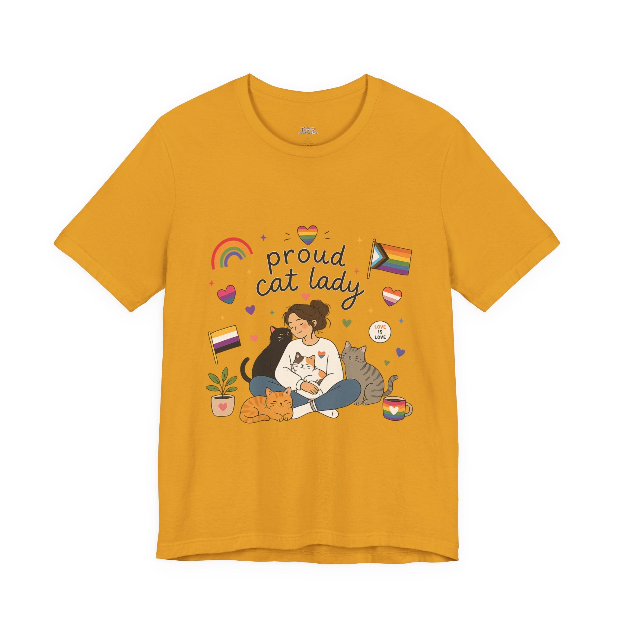T-Shirt - Proud Cat Lady | LGBTQ+ Pride Cat Lover Shirt