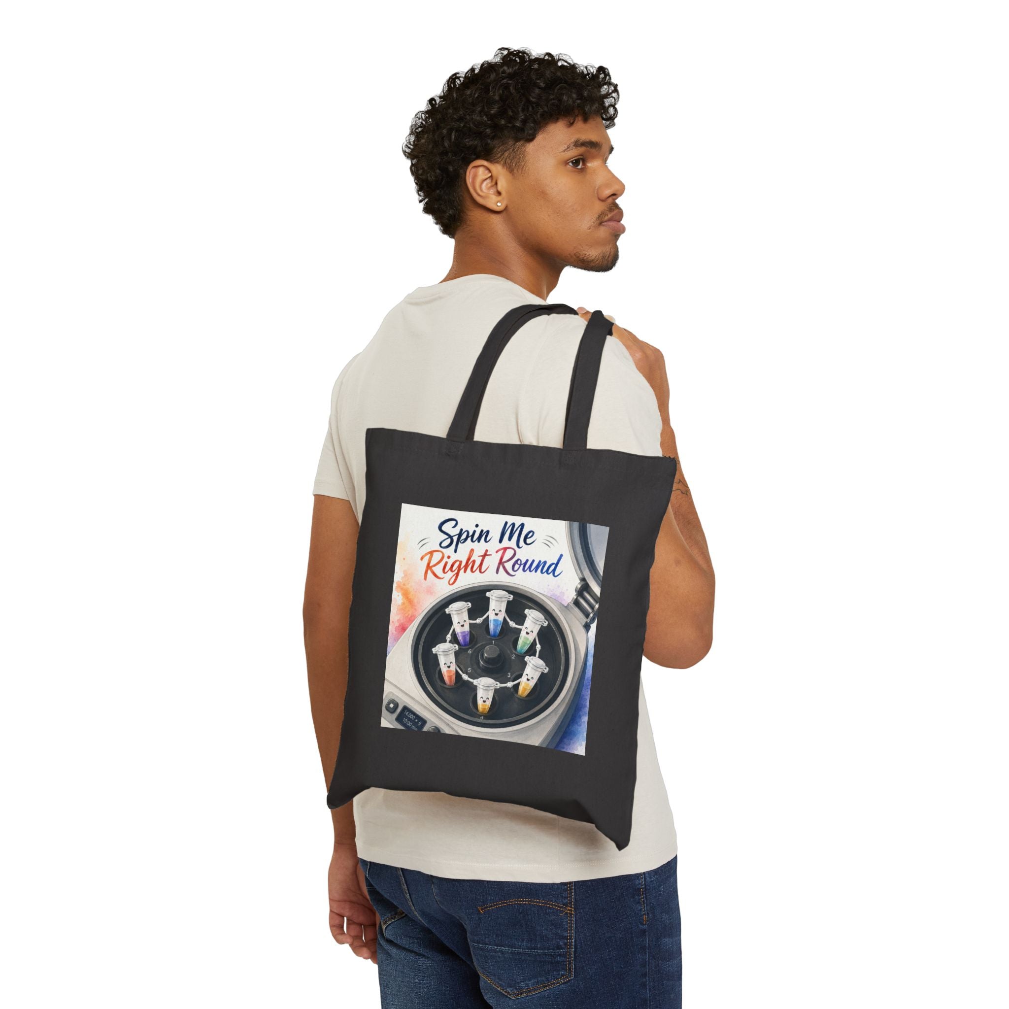 Tote Bag  - Spin Me Right Round | Funny Science Centrifuge Tote Bag