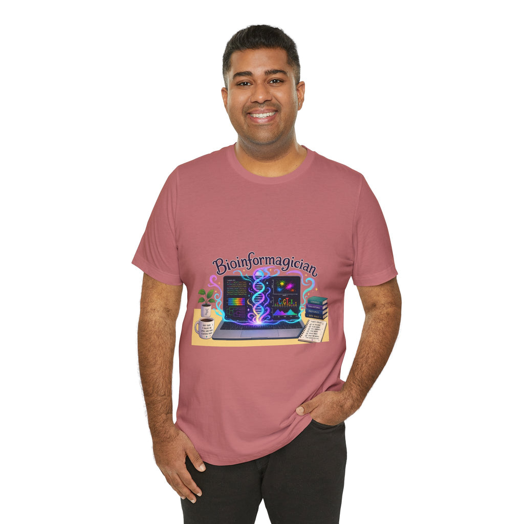 T-Shirt - Bioinformagician | DNA Code Laptop Graphic Tee